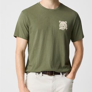 J.Crew Men's Green Hungry Bear Graphic T-Shirt XL NWT